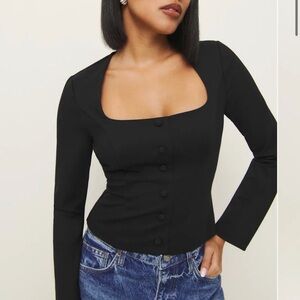 Reformation Vivienne Knit Top Black - Size XS, NWT